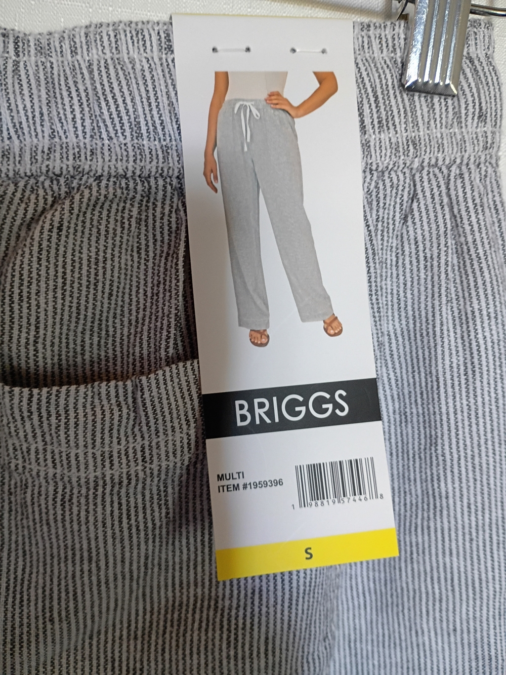 BRIGGS Women's Pull-On  Linen-Blend Pants - Gray Size S - Picture 8 of 12